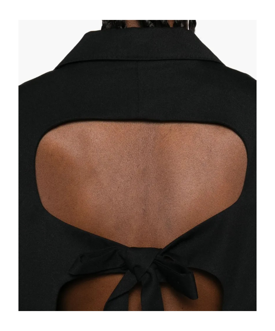 Simone Rocha Back Cut Out Bow Detail Jacket In Black