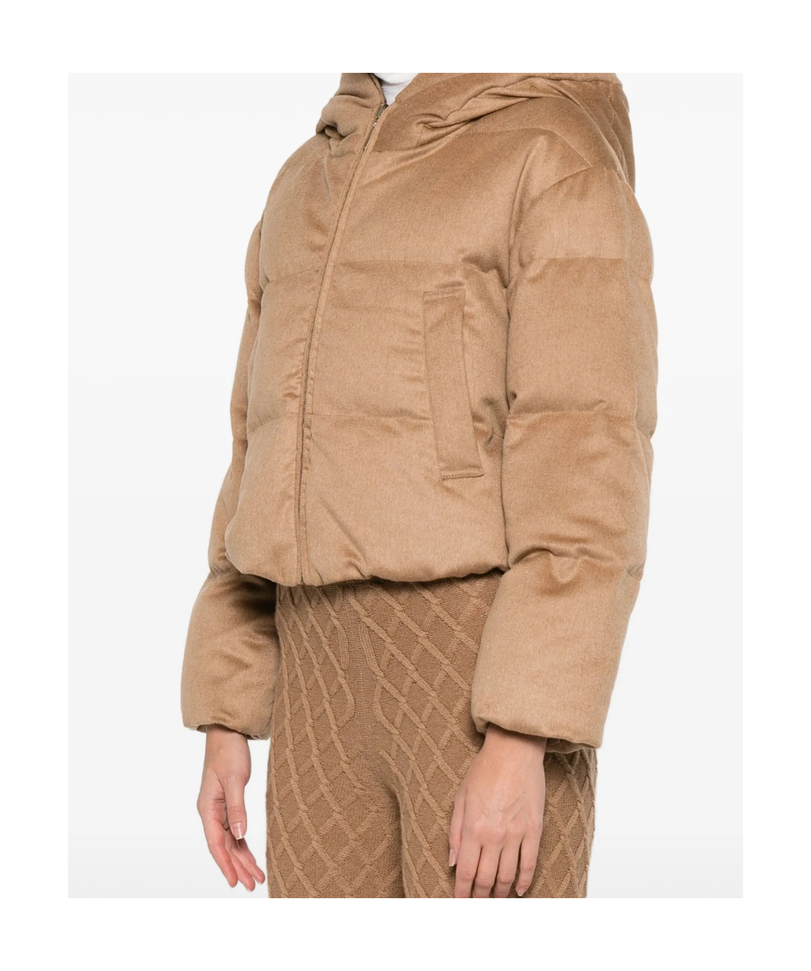 Max Mara Long-sleeved Cotton Jacket In Brown