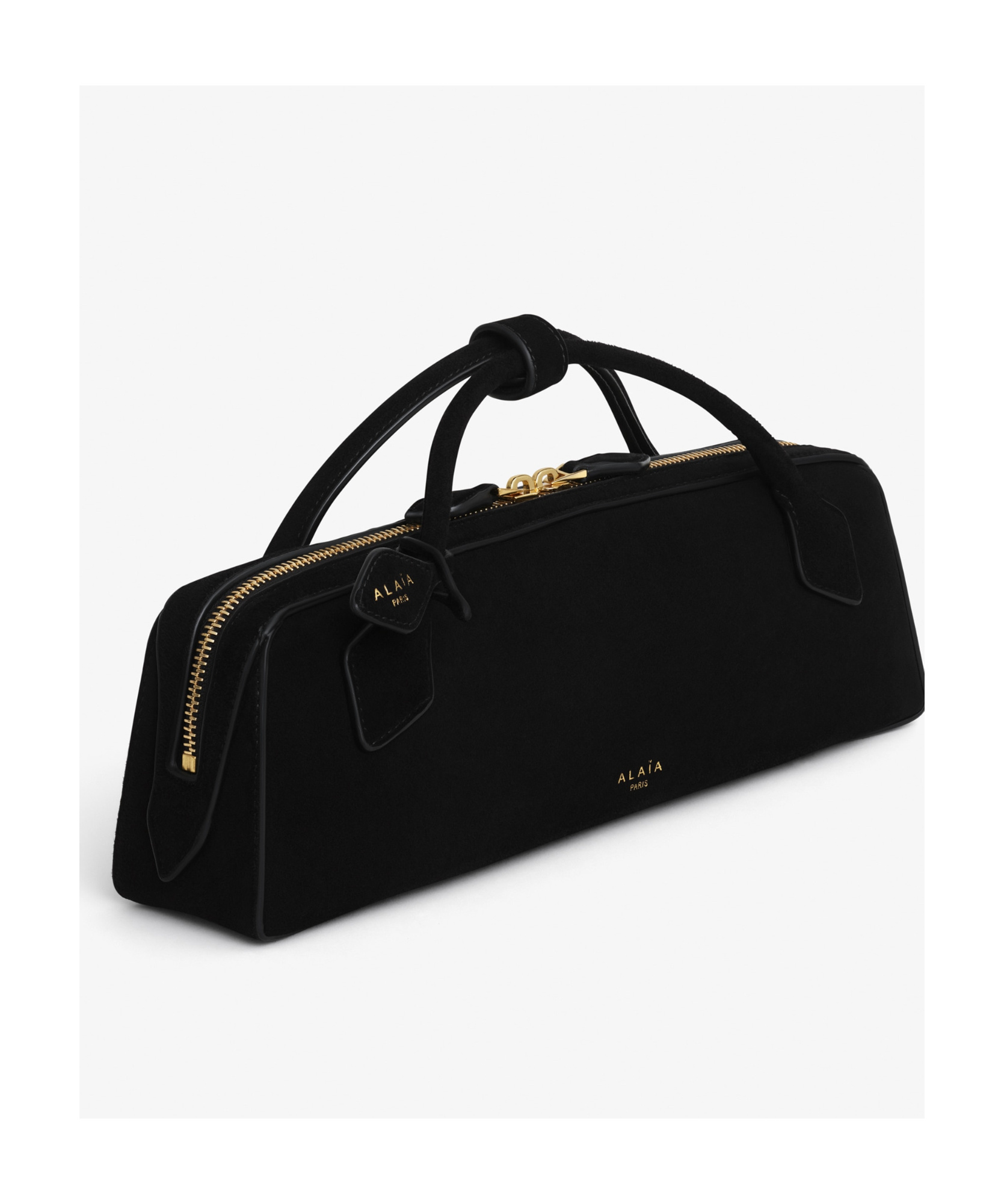Alaïa Le Teckel Top-handle Bag In Grained Leather In Black