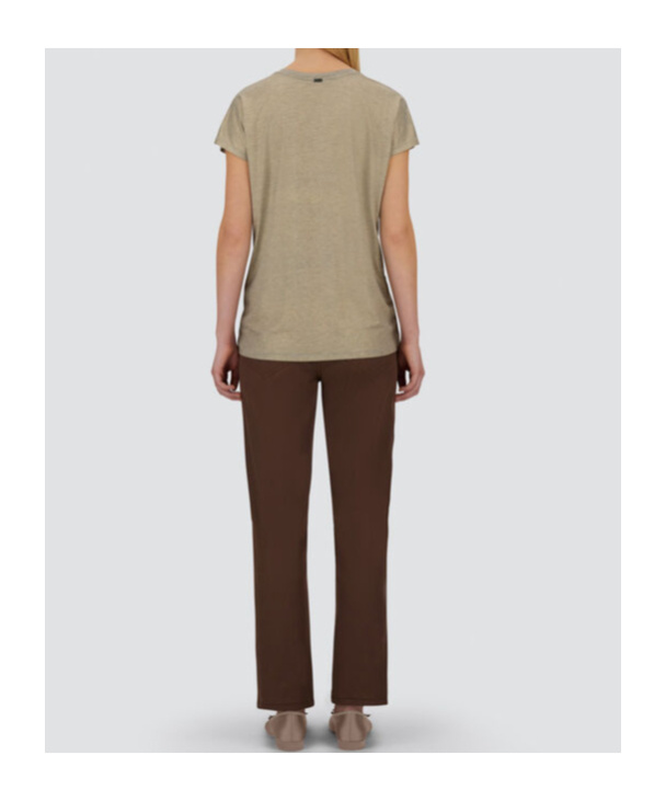 Herno Resort T-shirt In Shimmer Foil Jersey In Brown