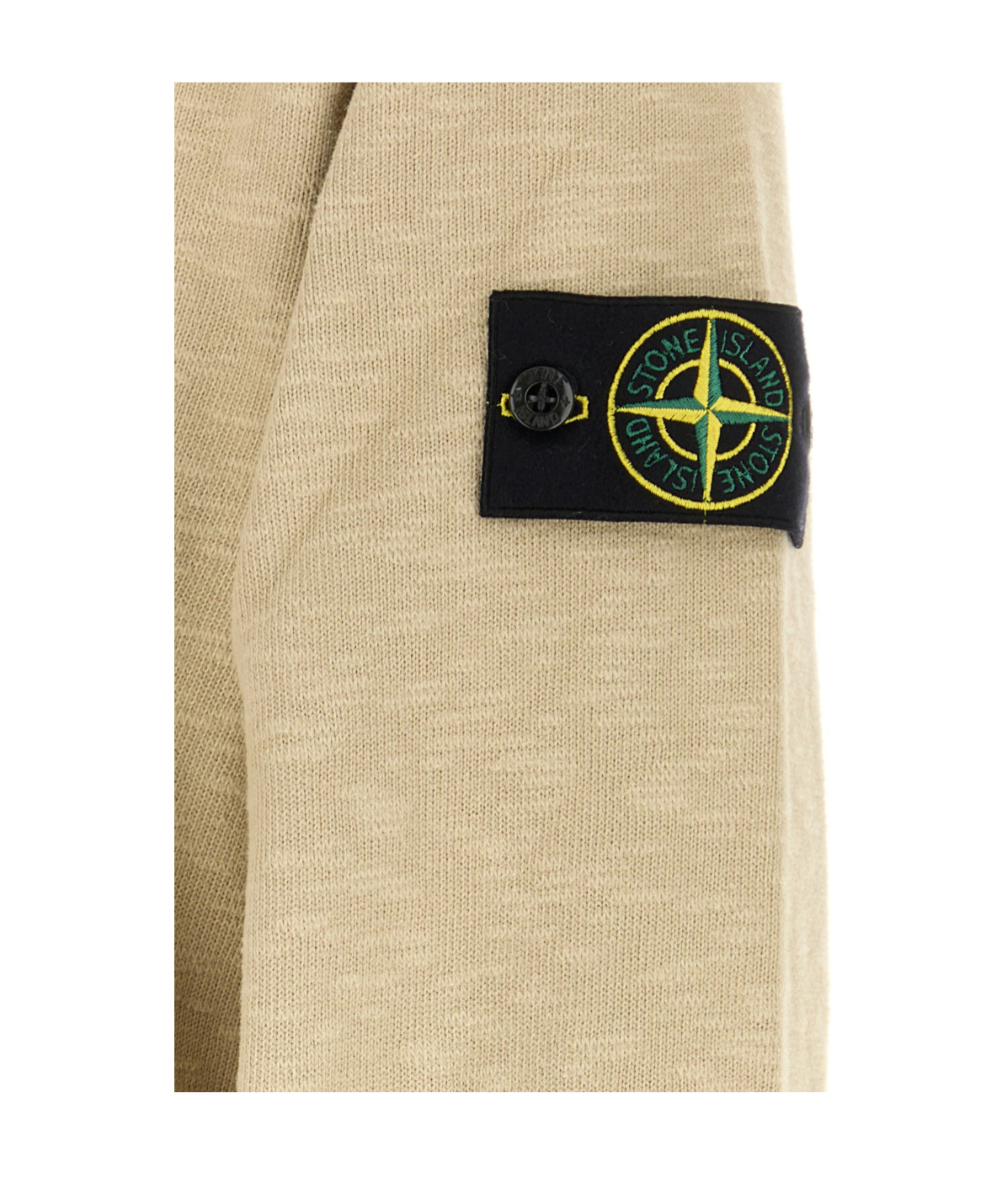 Stone Island Crew Neck Long Sleeve Sweatshirt With Ribbed Cuffs And Hem In Brown