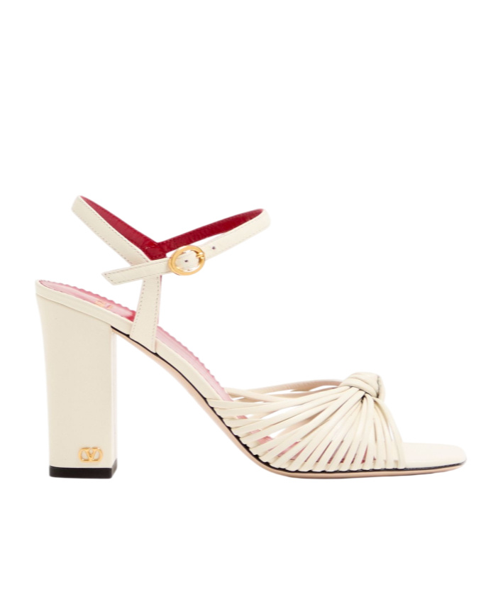 Valentino Garavani Annet Kidskin Sandal 90mm In White