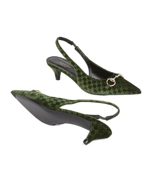 Gucci Women's Slingback Pump With Horsebit In Green