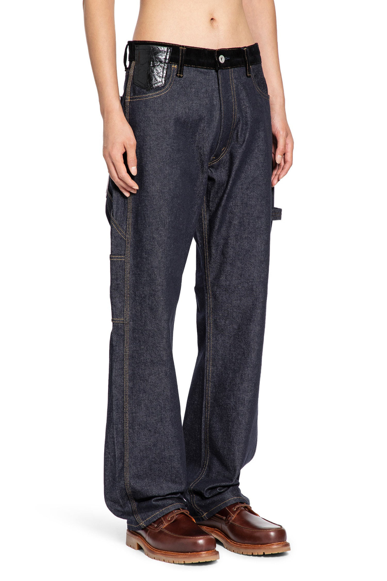 Junya Watanabe Belt Loop Denim Trousers In Blue