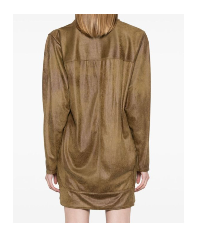Isabel Marant Draped Neckline Knotted Detail Mini Dress In Brown