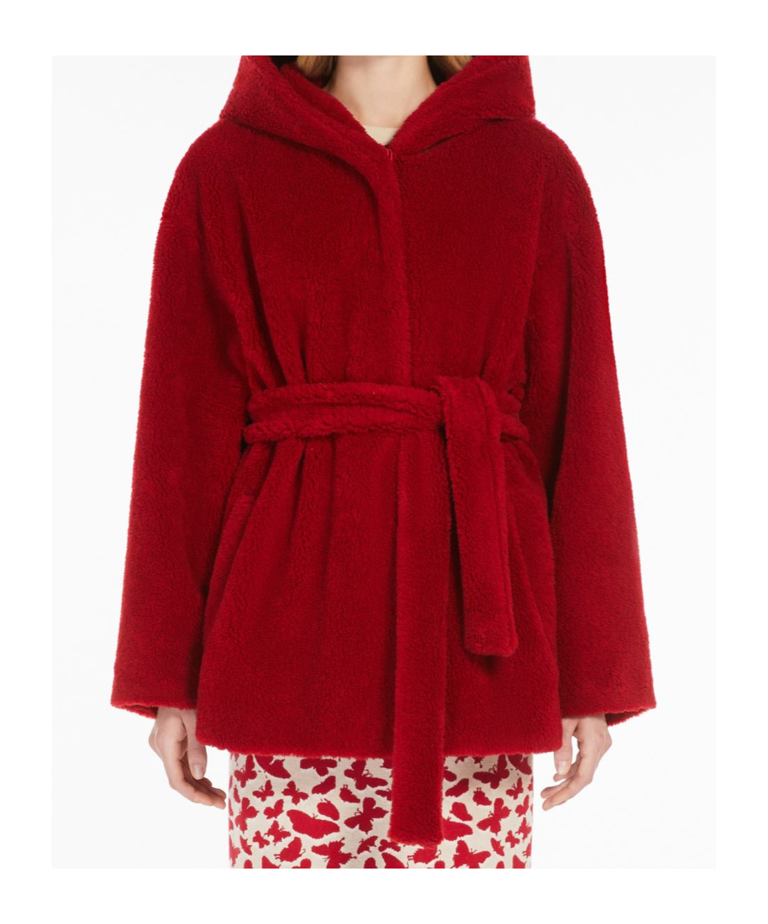 Weekend Max Mara Long-sleeved Wool Coat In Red