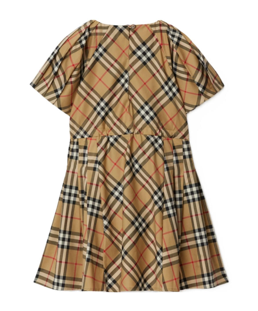 BURBERRY CHECKED PLEATED MINIDRESS