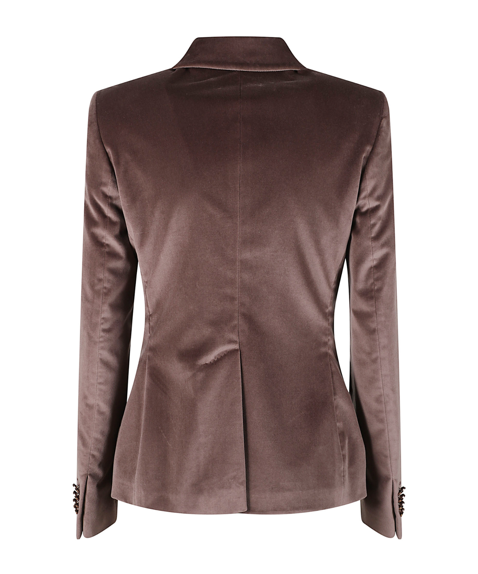 Tagliatore Single Breasted Velvet Jacket In Brown