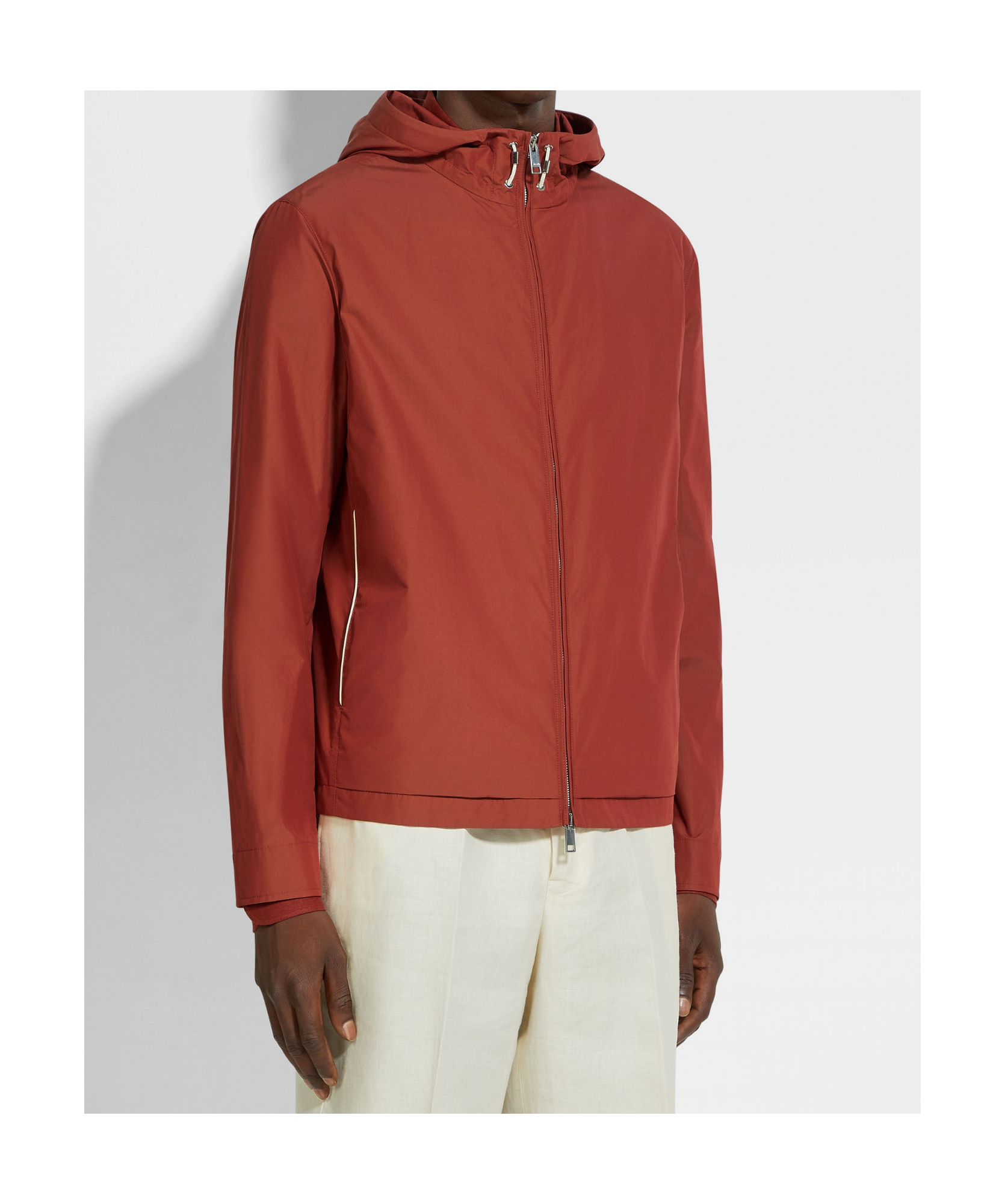 Zegna Nylon And Cotton Blouson Jacket In Red