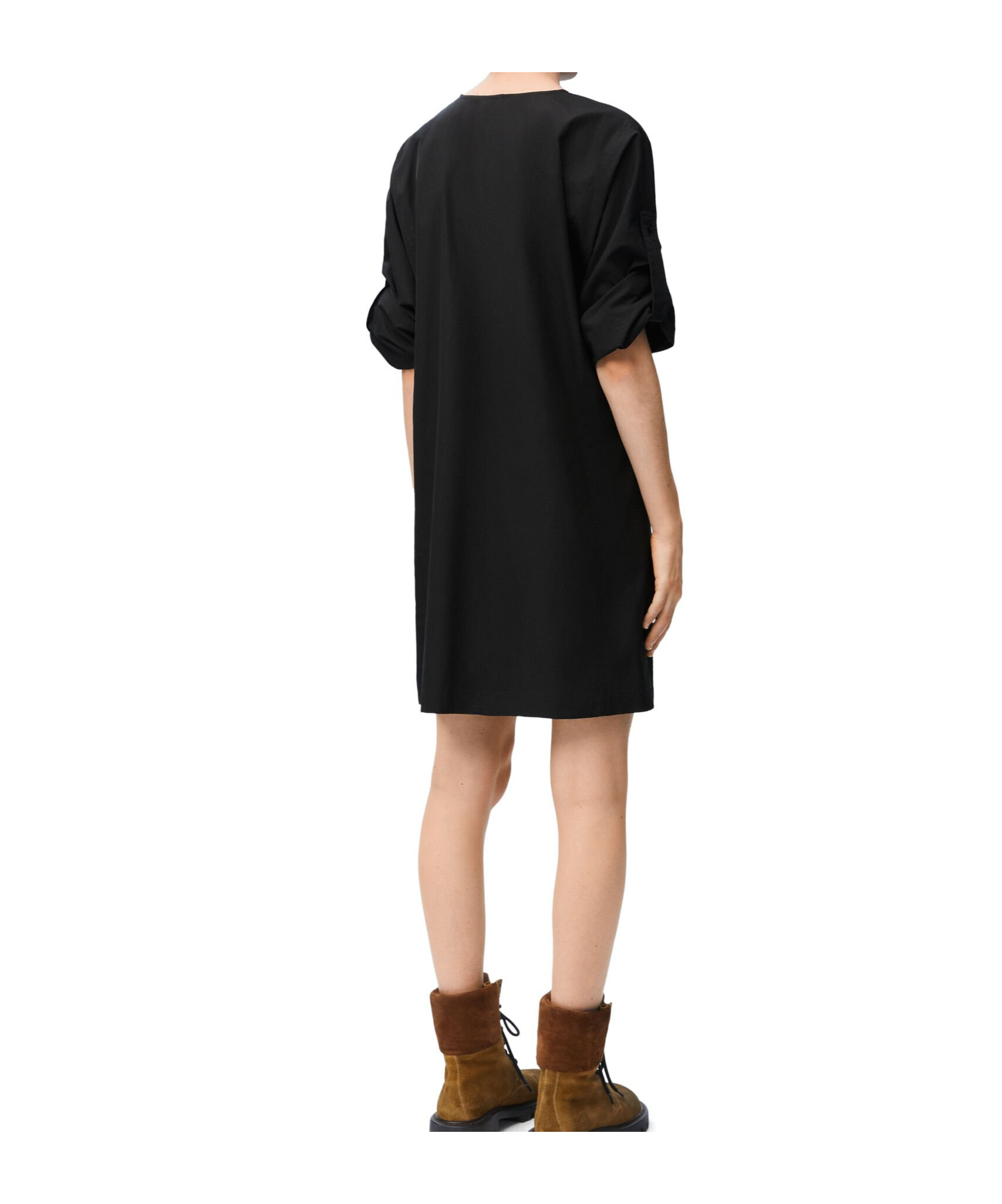 Loewe Women Back Crepe Pebble Dress In Black