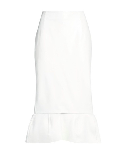 Marni A-line Leather Skirt In White