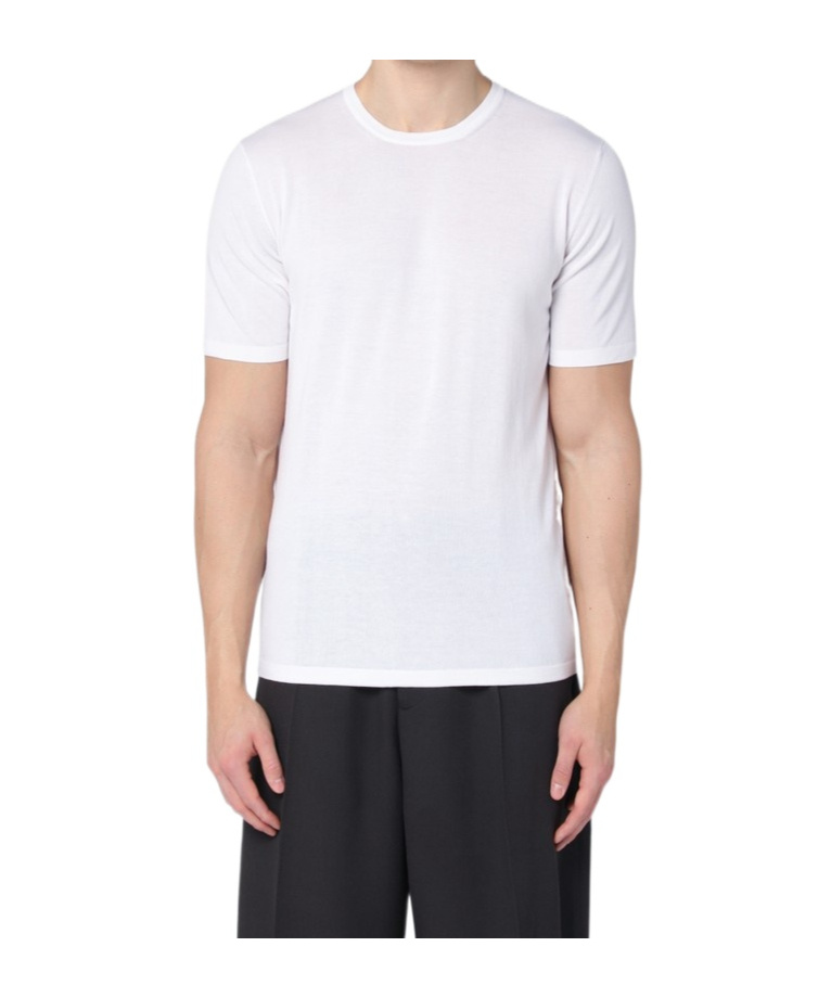 Roberto Collina Crew Neck Cotton T-shirt Clothing In White