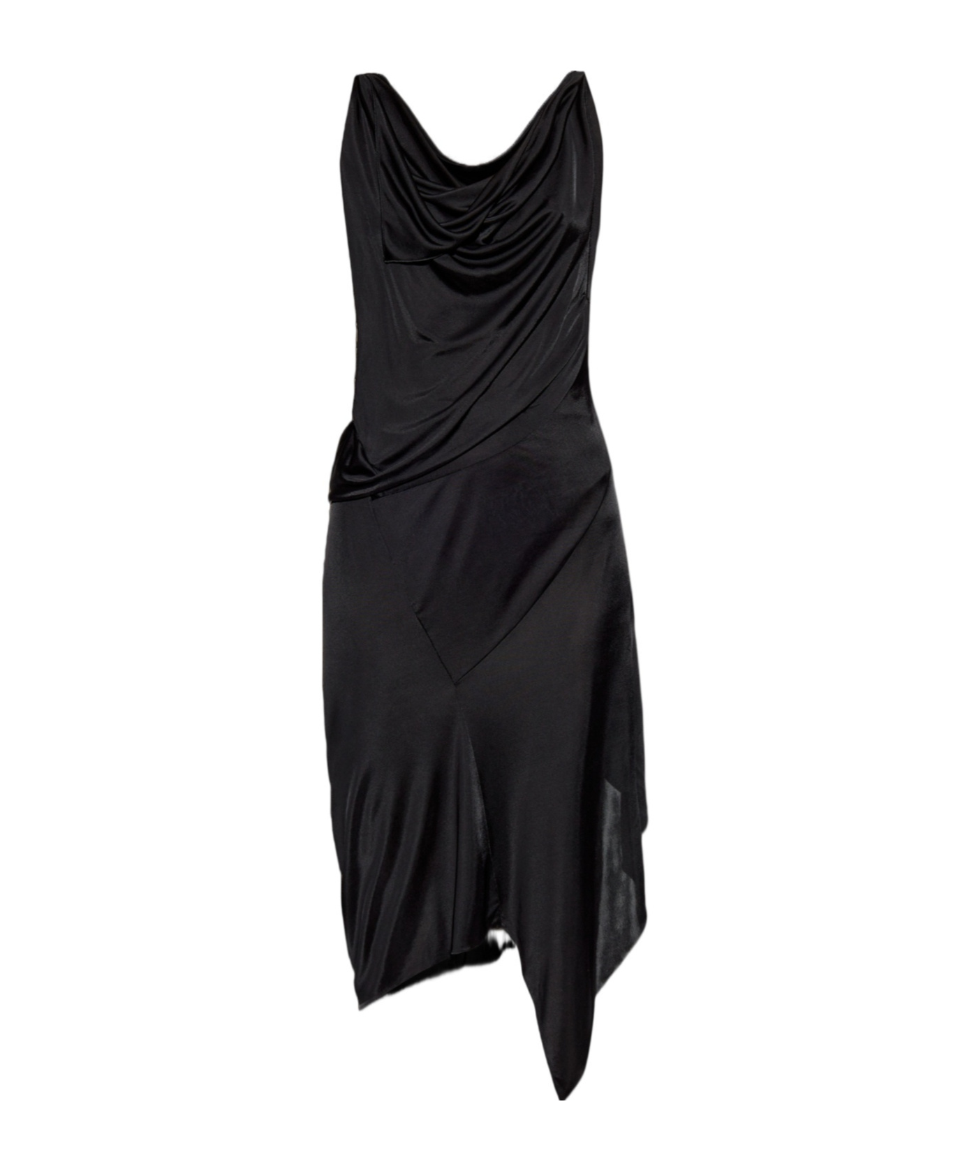 Dsquared2 Cowl-neck Midi Dress In Black