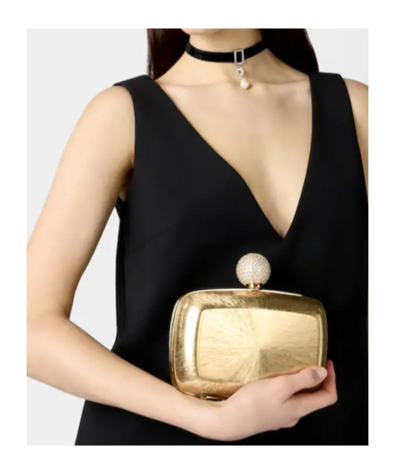 Roger Vivier Boite De Nuit Clutch In Metal In Golden