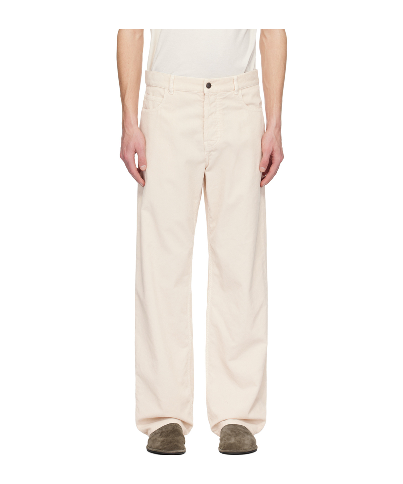 Shop The Row Ross Belt Ring Casual Pants In White