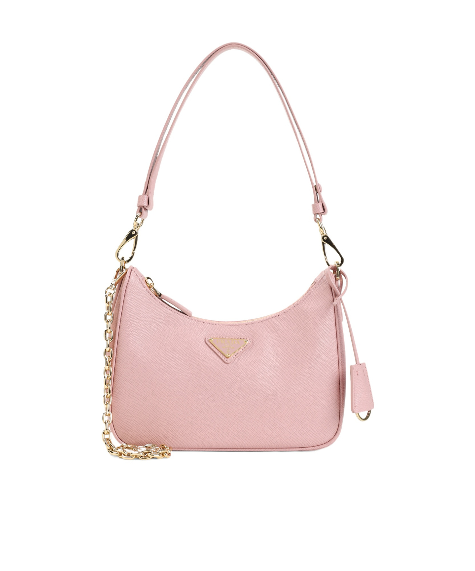 Prada Zippered Shoulder Bag In Pink