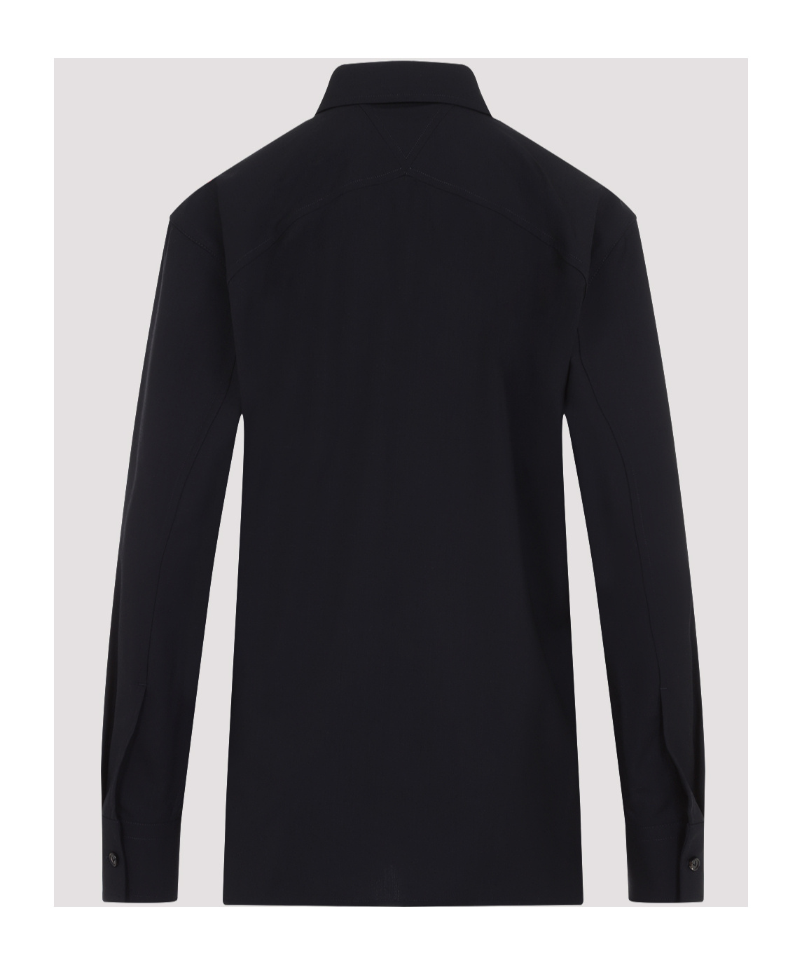 Bottega Veneta Long-sleeved Wool Shirt In Black