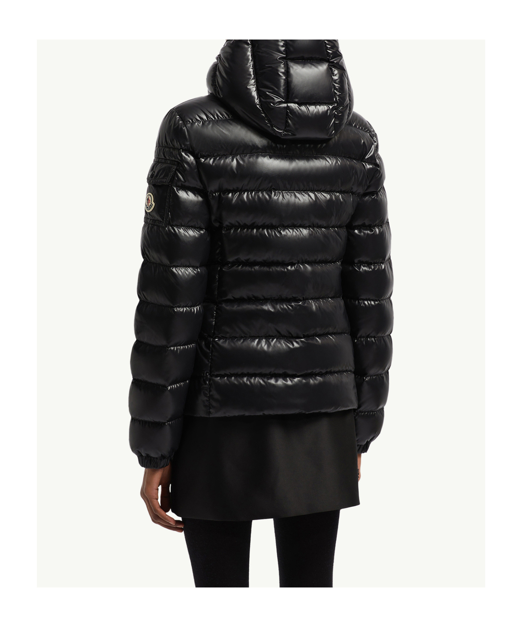 Moncler Bady Hooded Short Down Jacket In Black