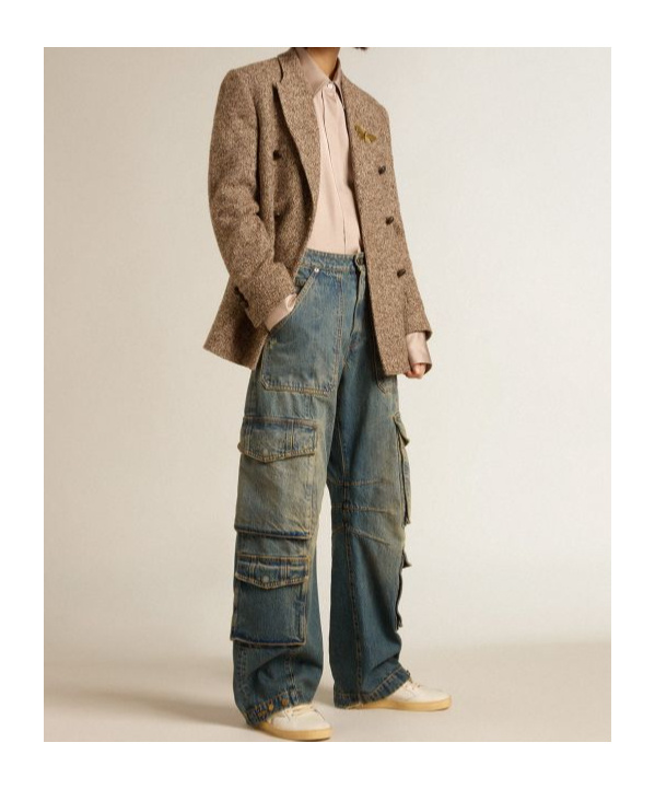 Golden Goose Batilda Boyfriend Satin-finish Shirt In Nude