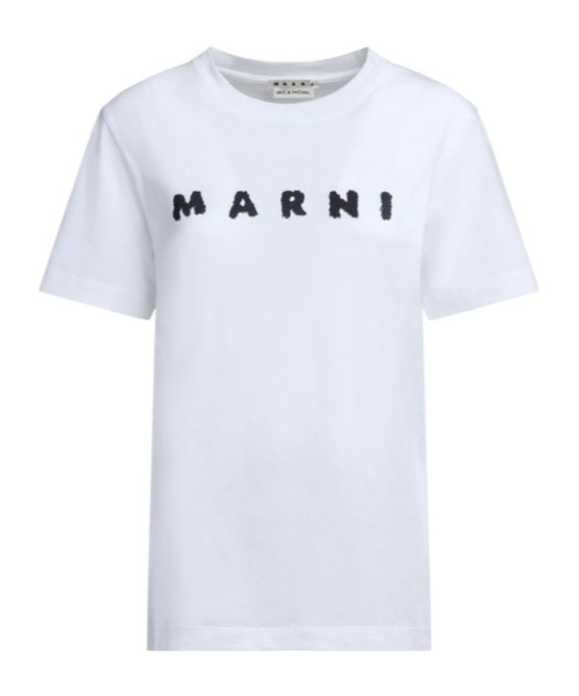 Marni Open-necked Black Shirt In White