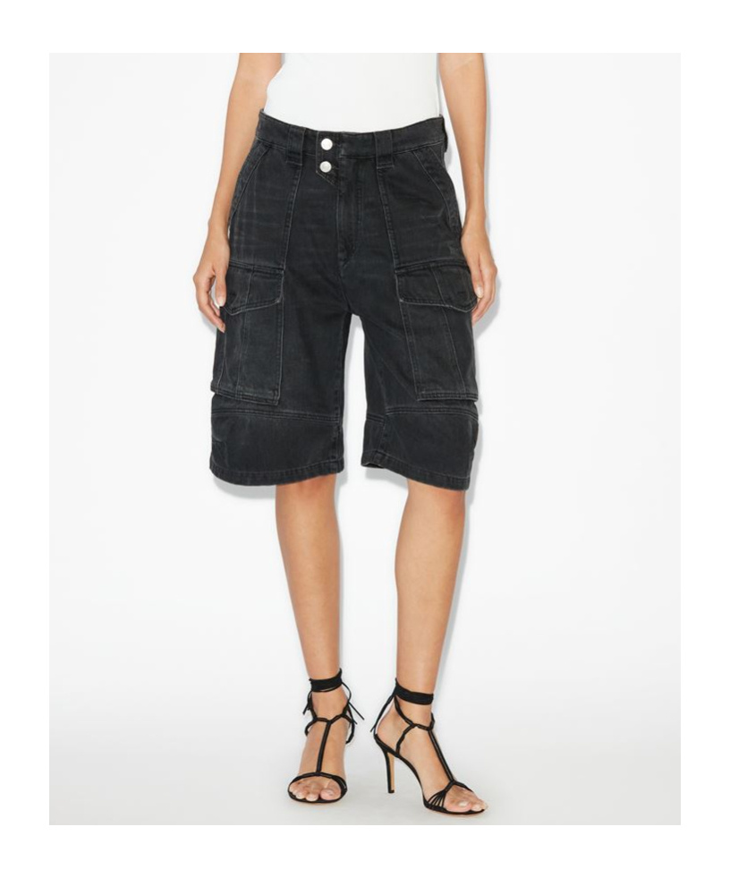 Isabel Marant Étoile Belt-loop Denim Shorts In Black