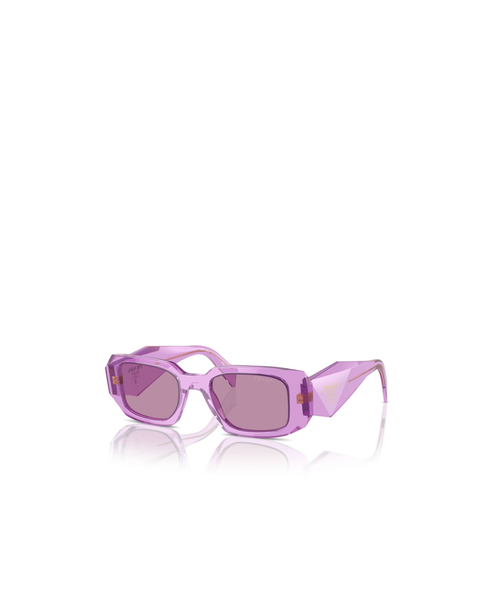 Prada 0pr 17ws Geometric Rectangular Sunglasses In Pink