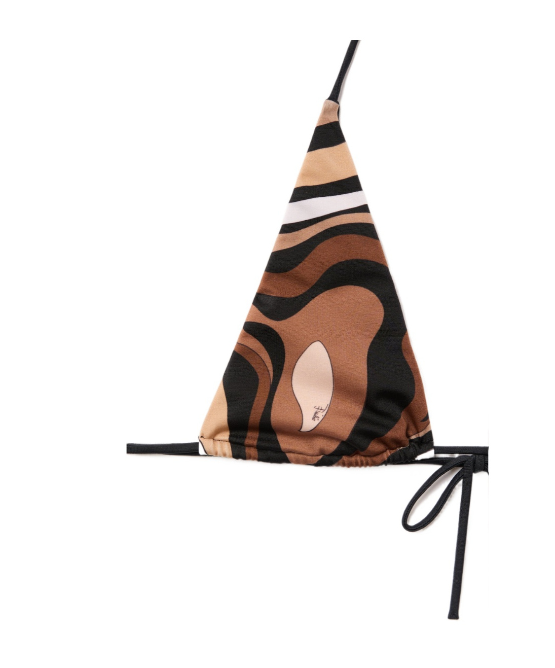 Pucci Marmo Print Triangle Bikini Top In Brown