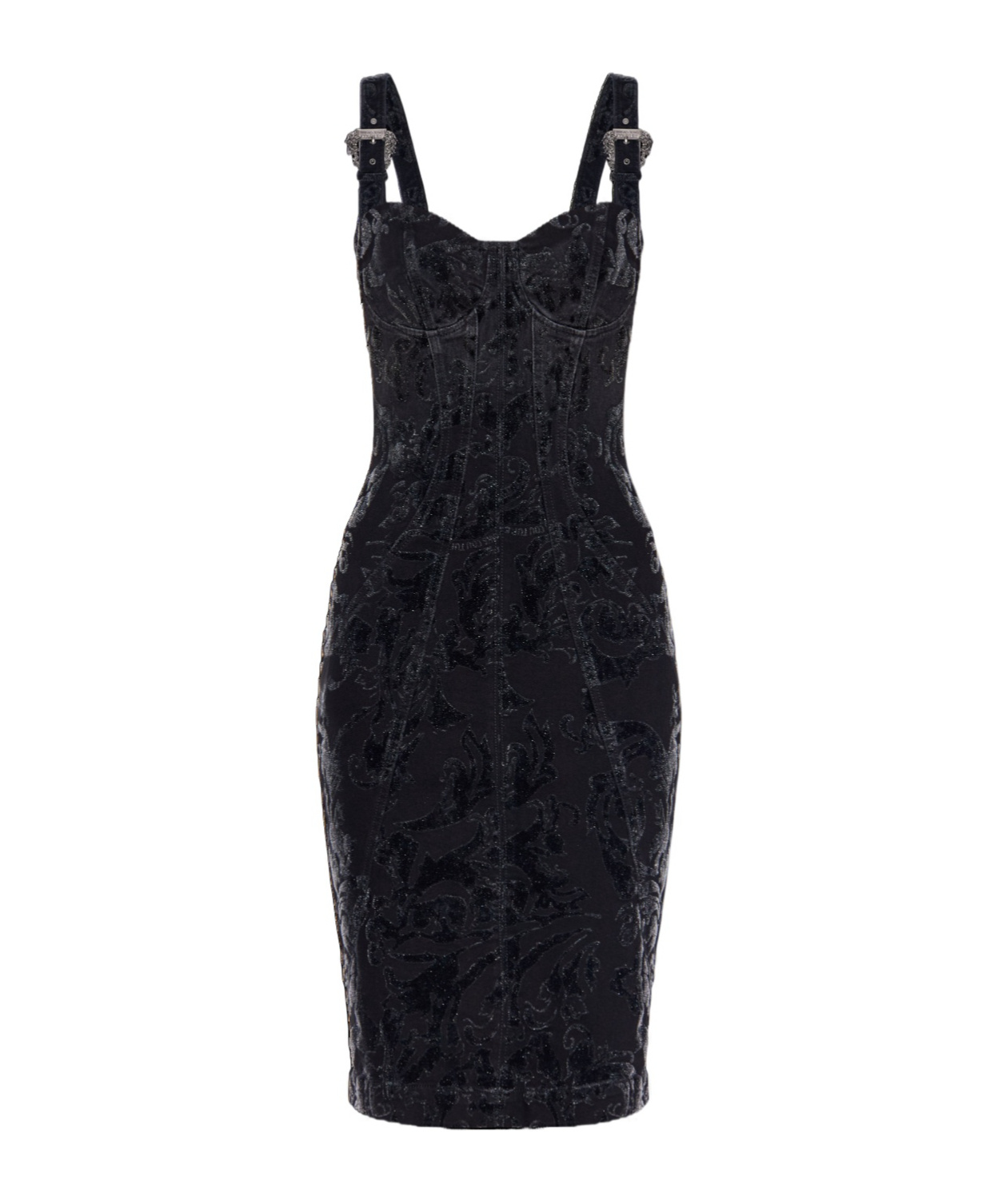 Versace Jeans Off Shoulder Dress In Black