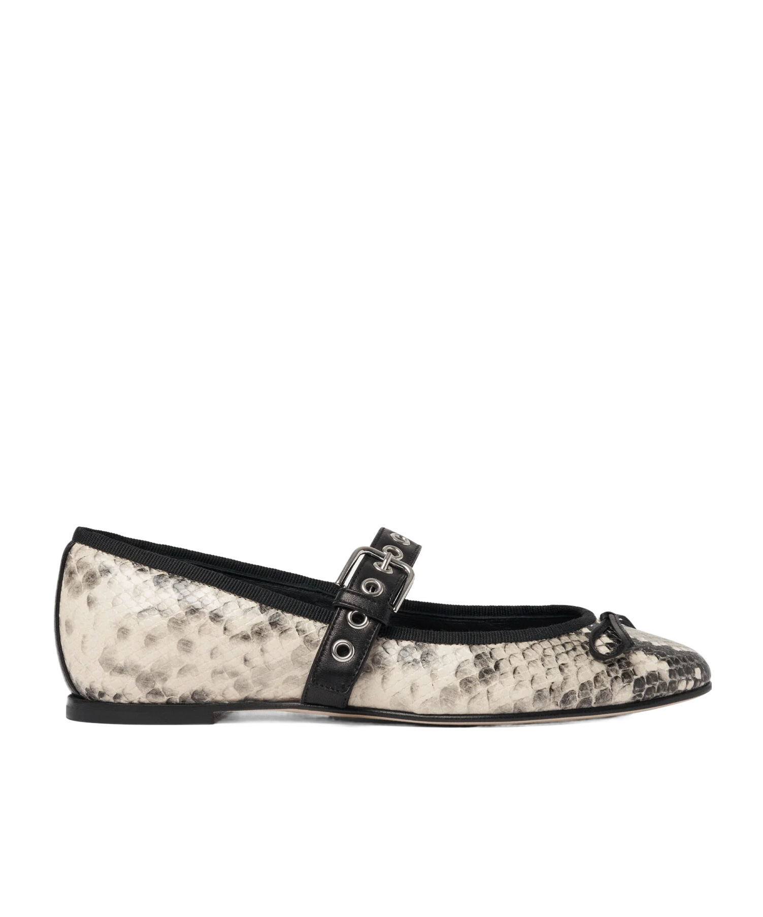Scarosso Astrid Python Printed Flat Shoes In Multi