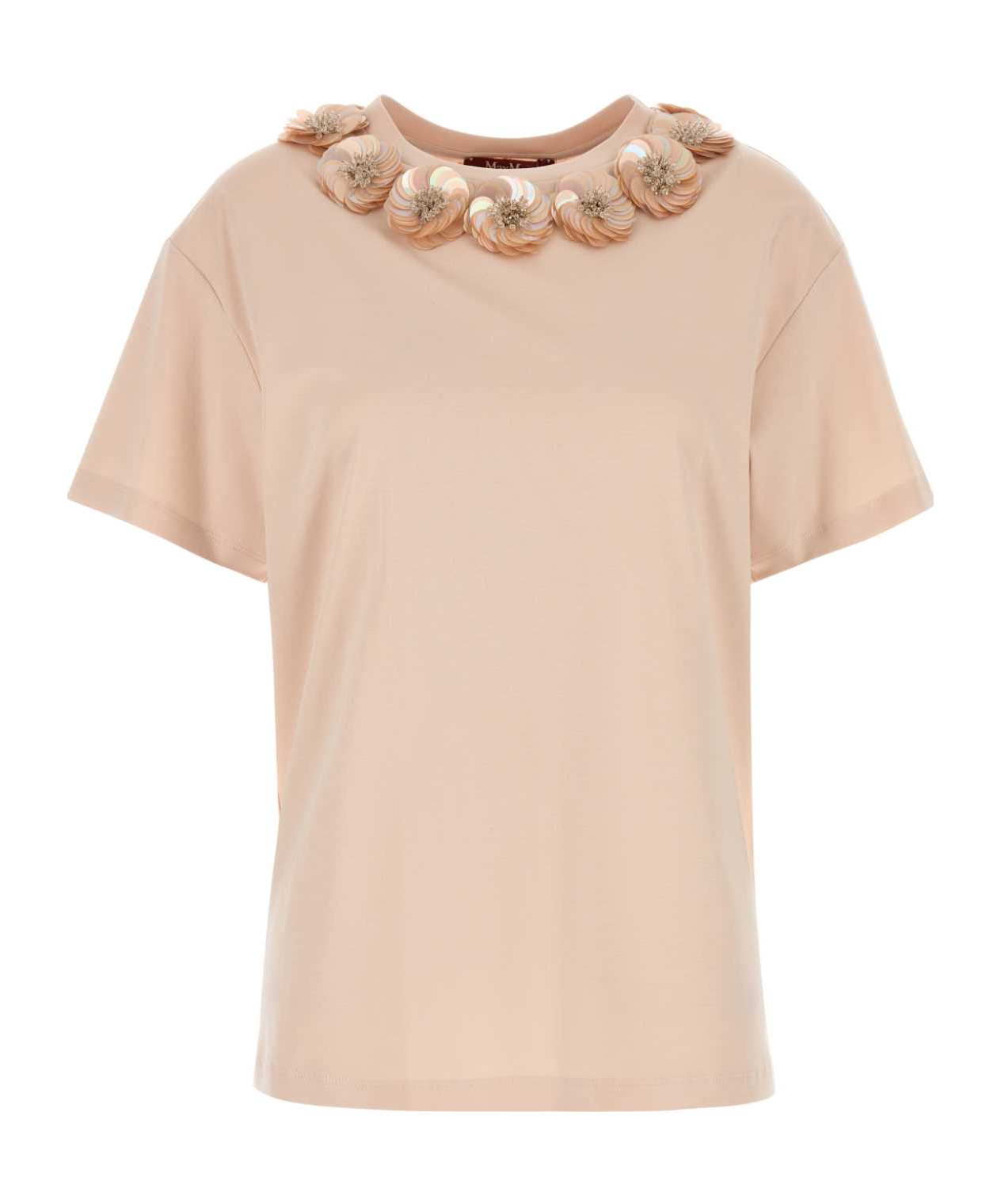 Max Mara Studio Pastel Pink Jersey Gennaio T-shirt In Nude
