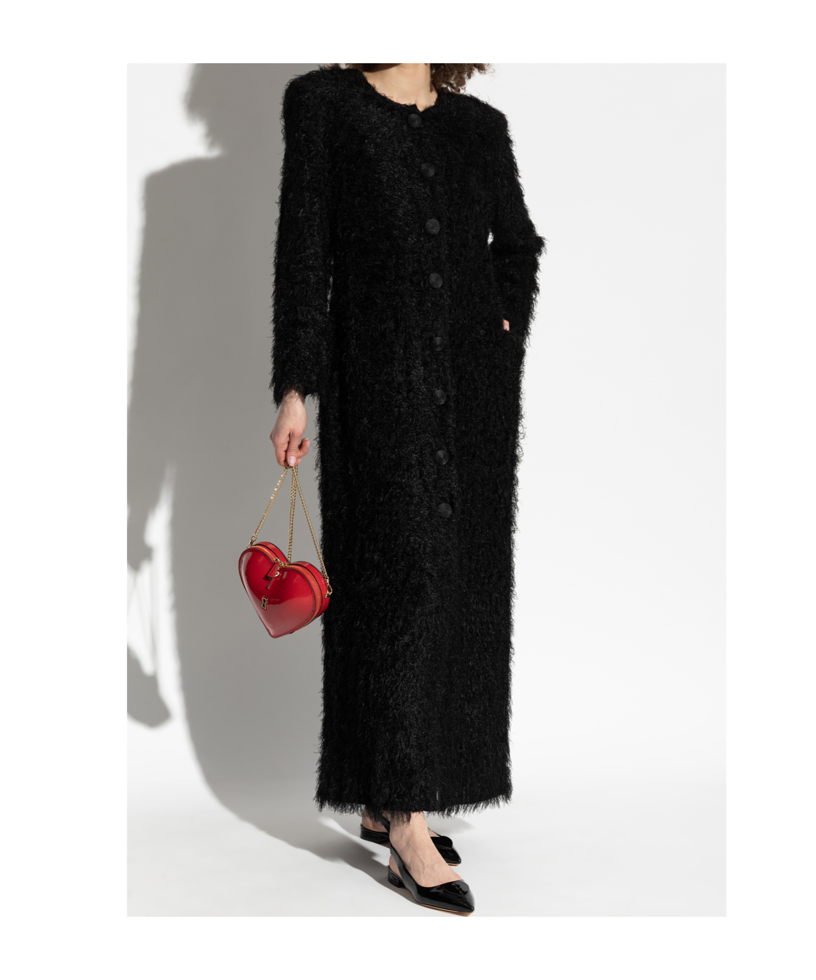 By Malene Birger Susenne Textured Vegan Fur Maxi Dress In Black