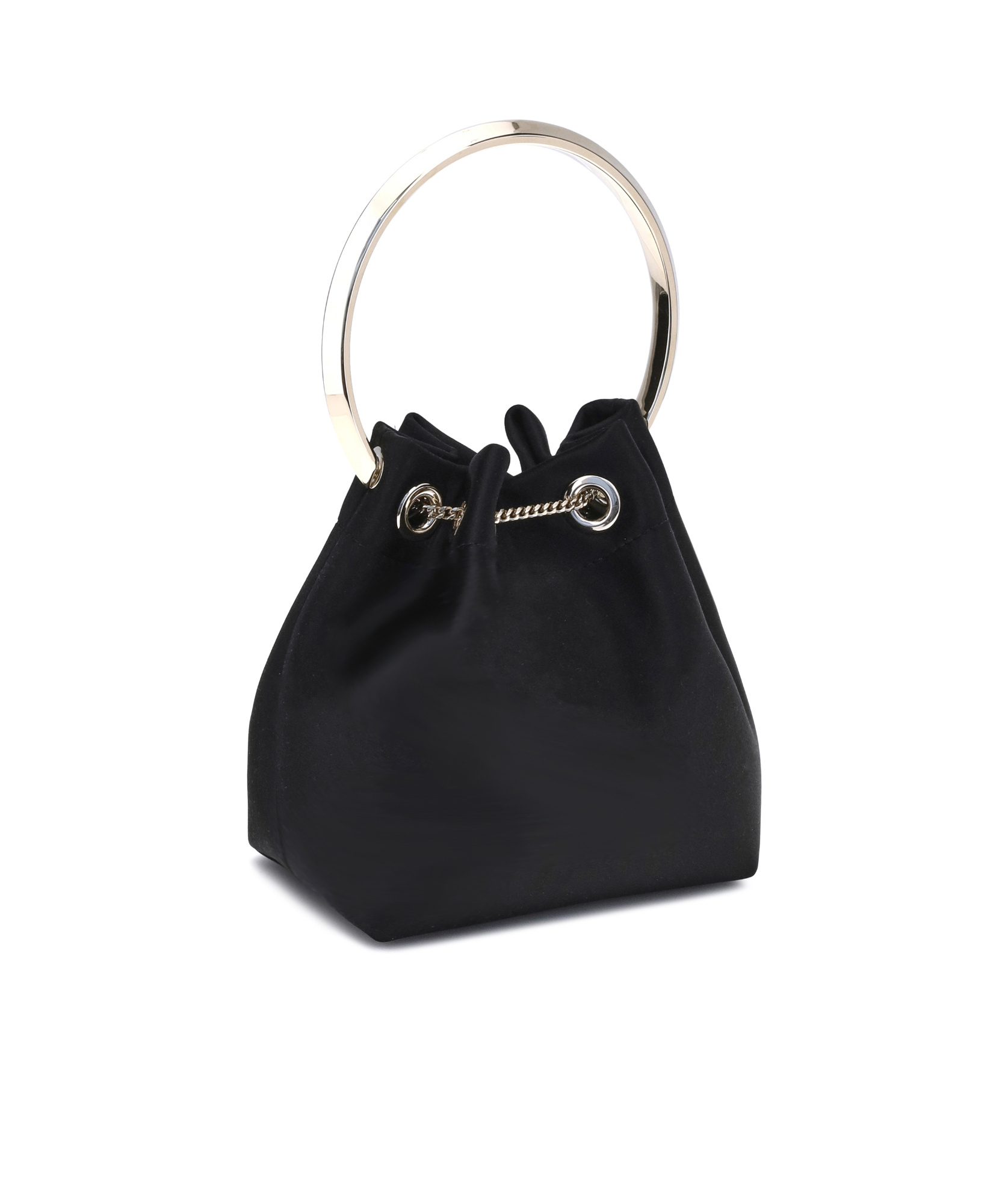 Jimmy Choo Bon Bon Chained Bucket Bag In Black