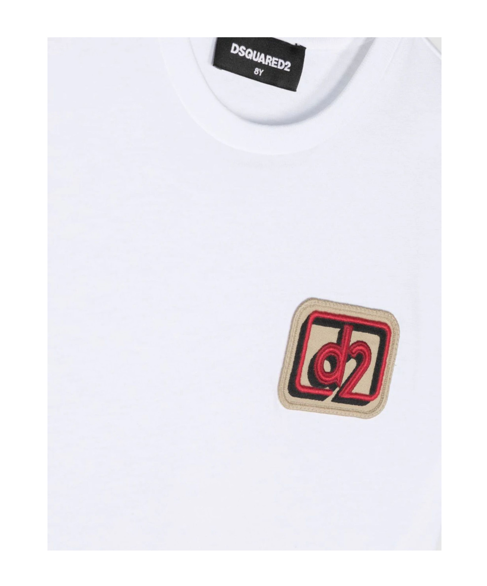 Dsquared2 Kids Logo Patch Crewneck T-shirt In White