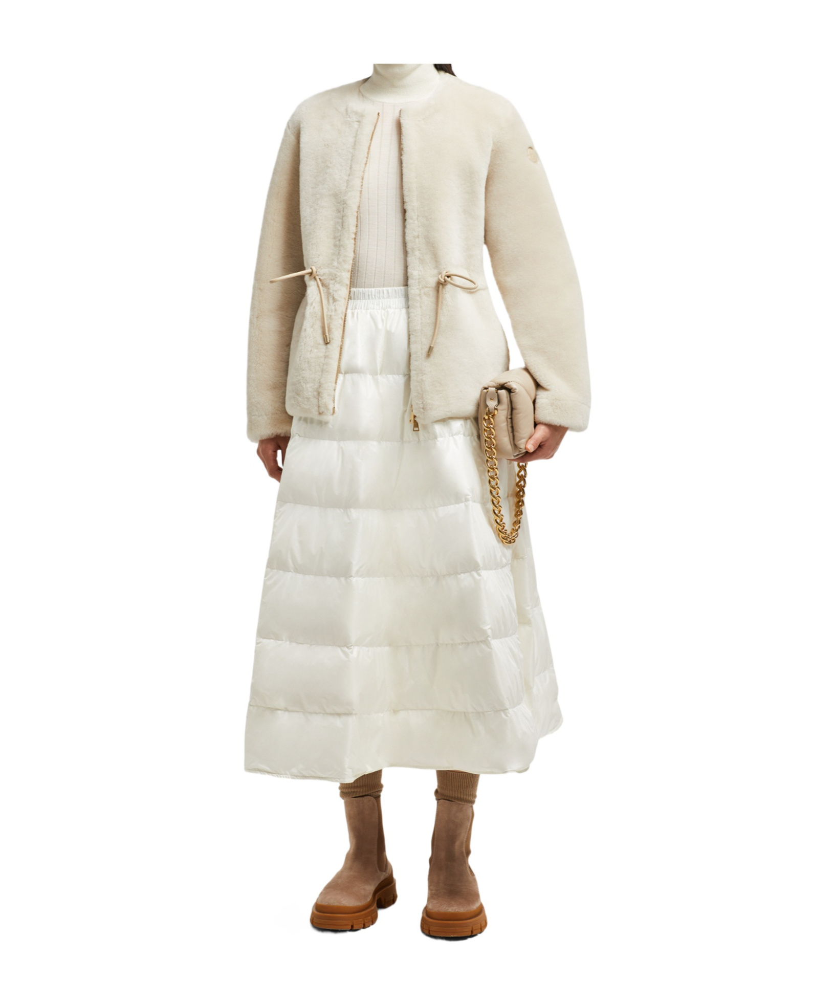 Moncler Padded Midi Skirt In White
