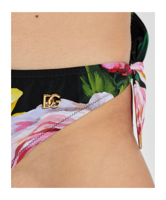 Dolce & Gabbana Floral Pattern Two-piece Swimsuit In Multicolor