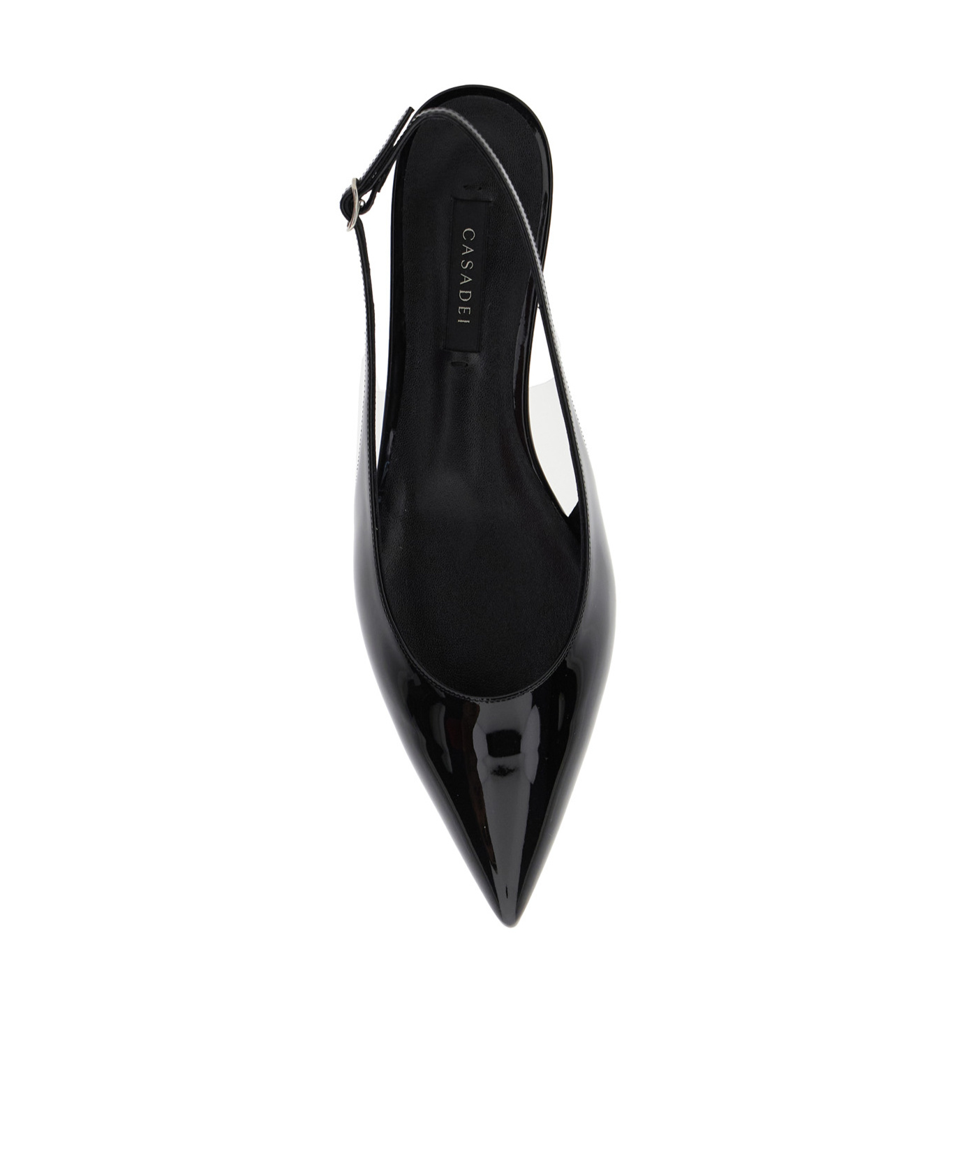 Casadei 'miniblade Tiffany' Black Slingback Ballet Shoes In Patent Leather Woman In Black