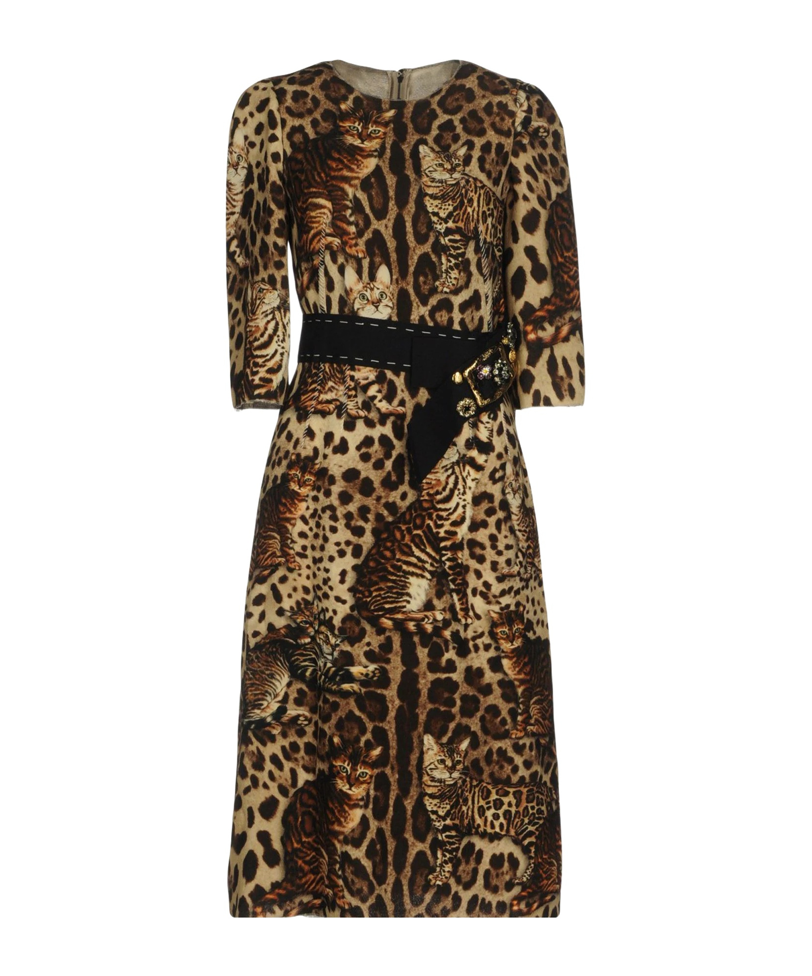 Dolce & Gabbana Midi Dress In Brown