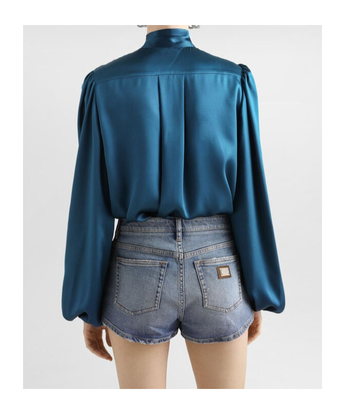 Dolce & Gabbana High-rise Denim Shorts In Gray