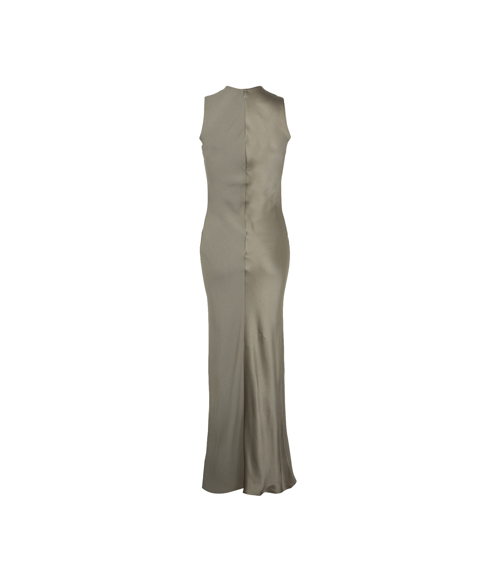 Ami Alexandre Mattiussi Viscose Blend Crepe Long Dress In Nude