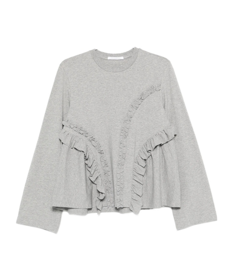 Cecilie Bahnsen Long-sleeved T-shirt In Gray