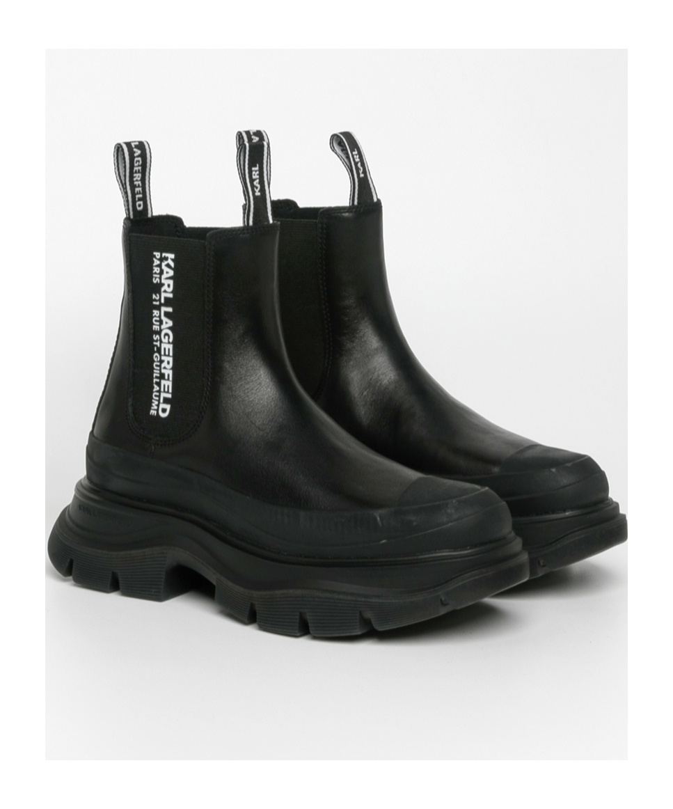 Karl Lagerfeld Thick Sole Short Boot In Black