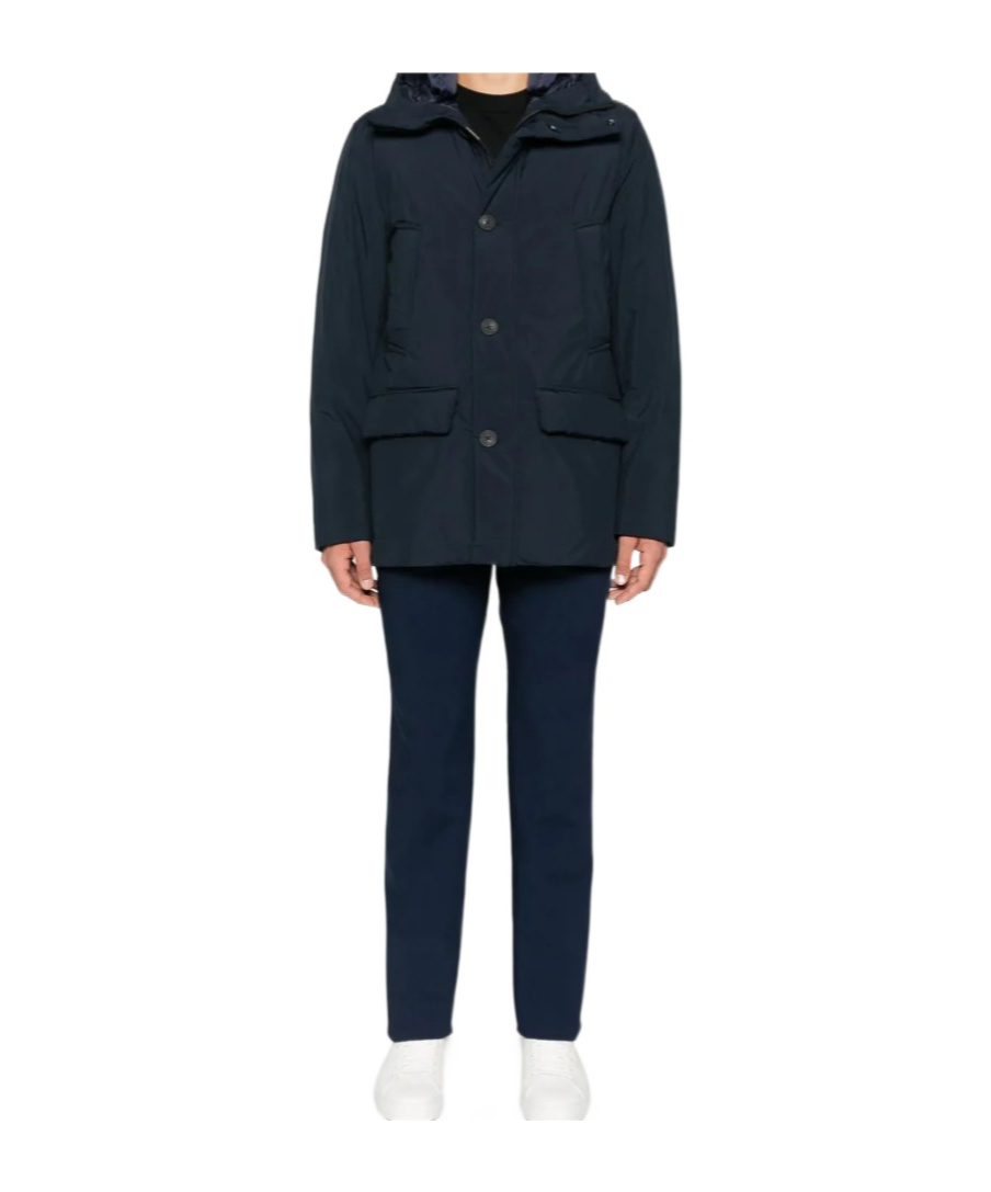 Woolrich Lined Lightweight Cotton Blend Utility Jacket In Black
