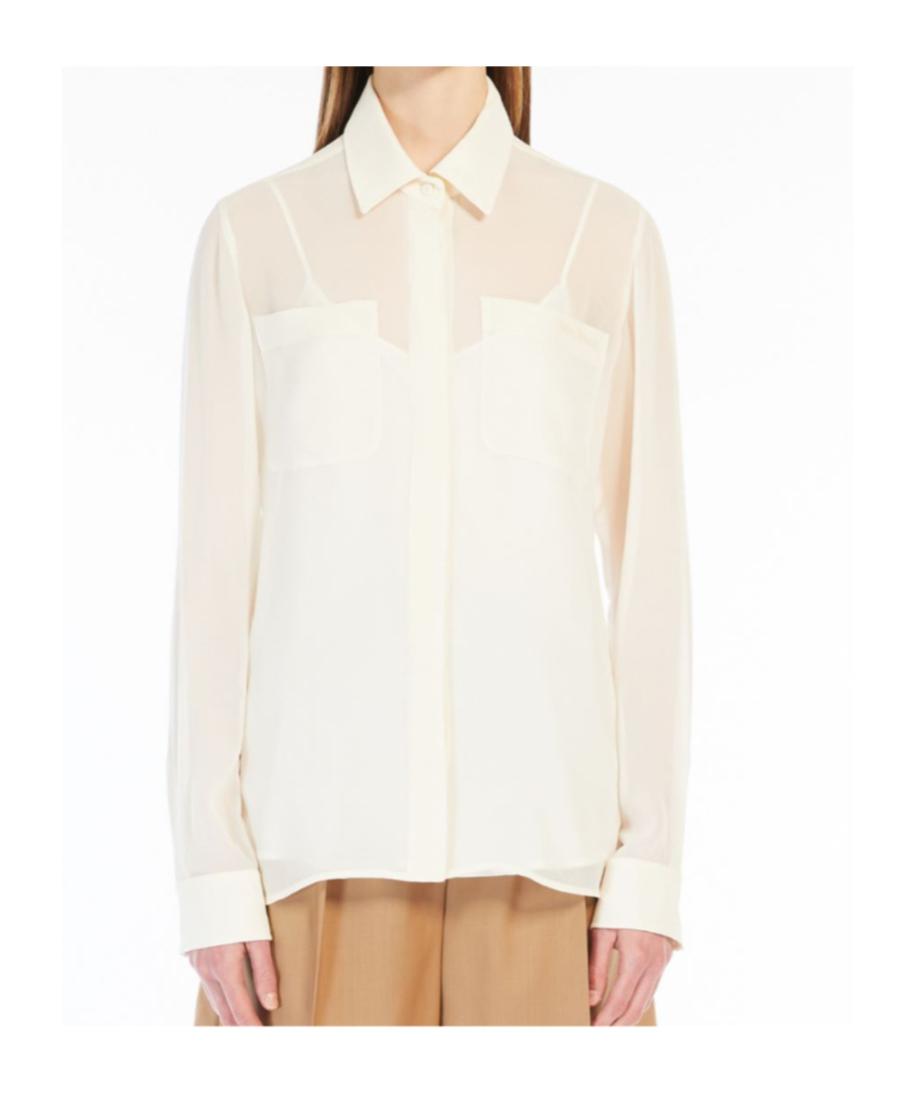 Max Mara Long-sleeved Shirt In White