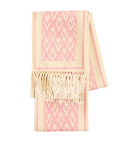 Shop Valentino Toute La V Bandeau Scarf In Nude
