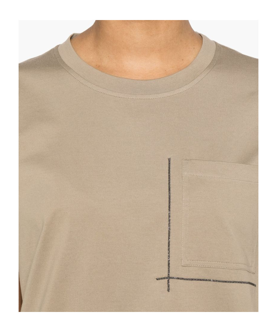 Brunello Cucinelli Monili Chain-detail T-shirt In Nude