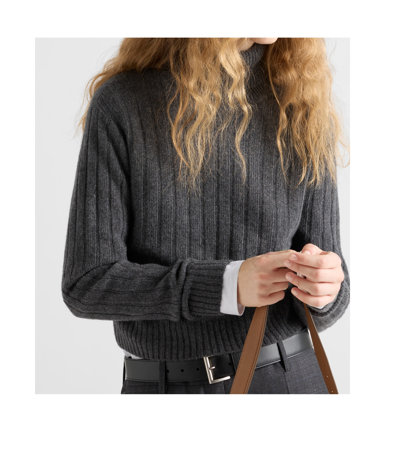 Prada Re-cashmere Turtleneck Sweater In Black