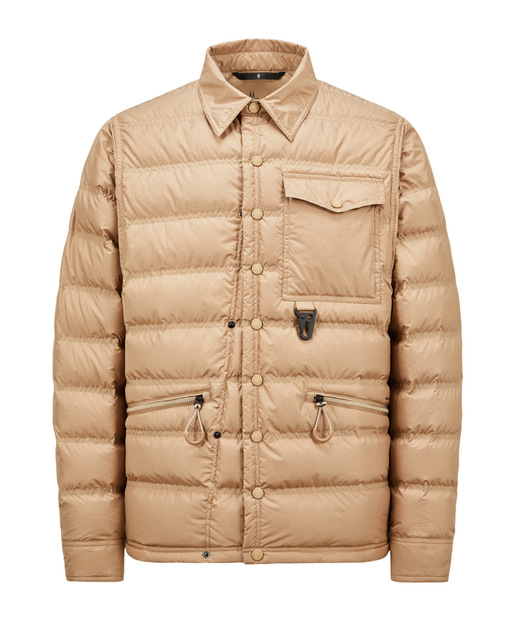 Moncler Doudoune-chemise Lavachey Repliable In Brown
