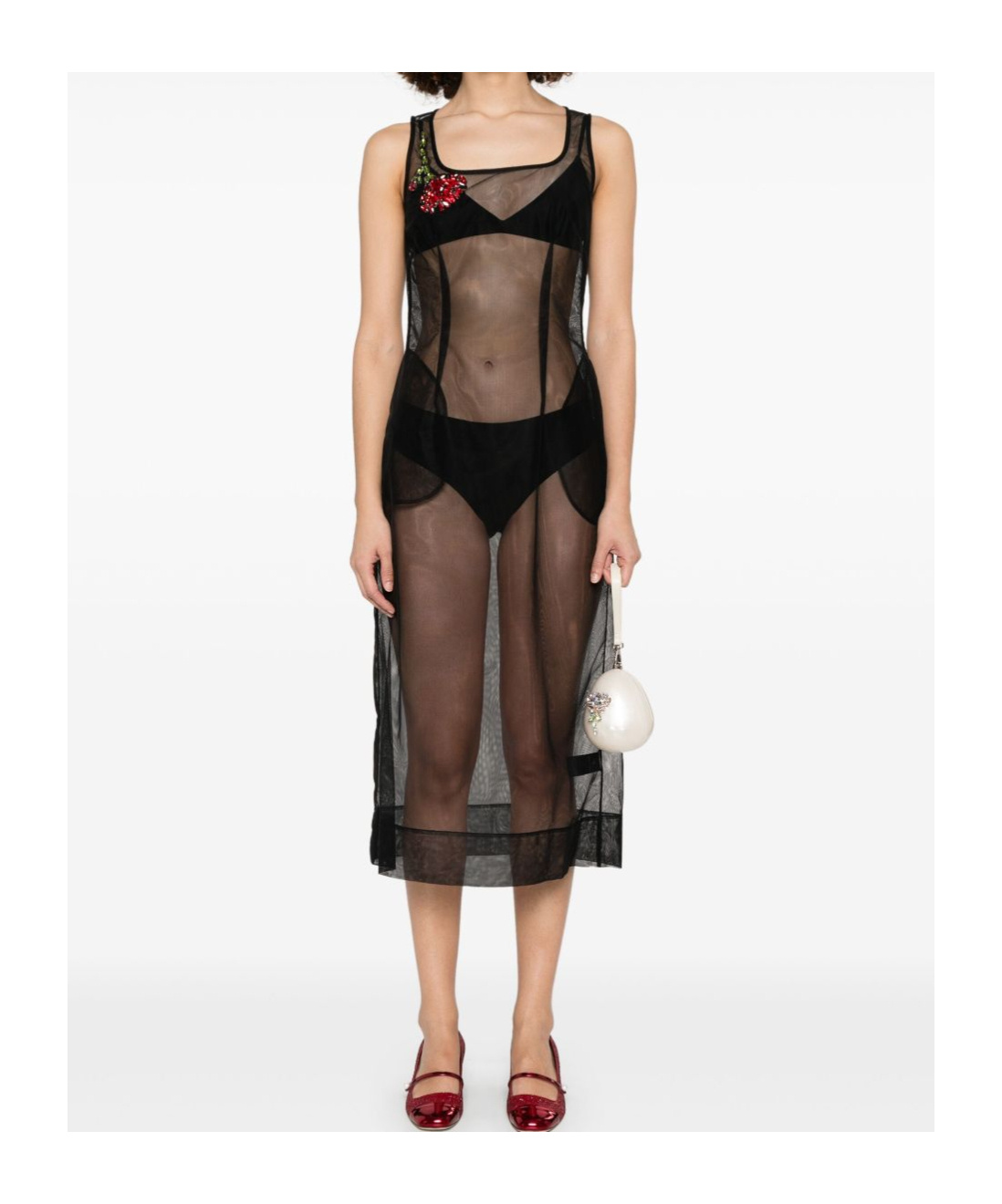 Simone Rocha Square-neck Dress In Black