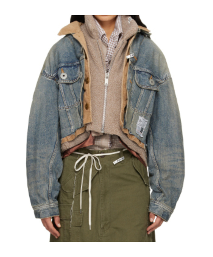 Miharayasuhiro Blue Triple Layered Denim Jacket In Blue