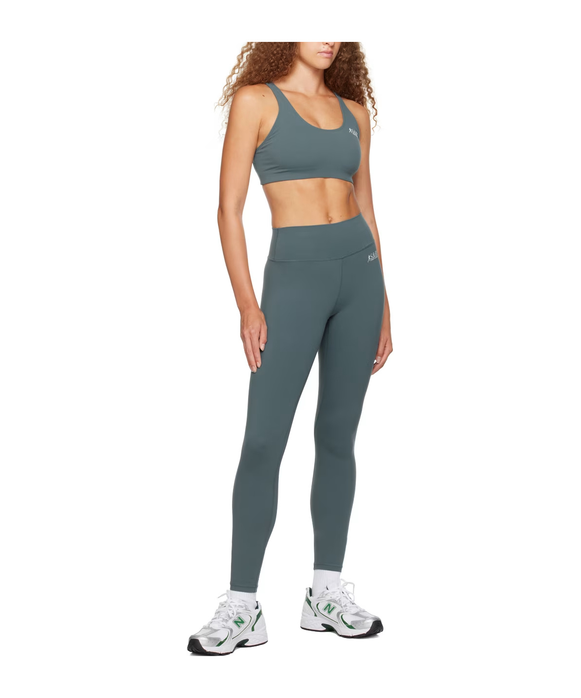 Sporty And Rich Logo Stretch Leggings In Green